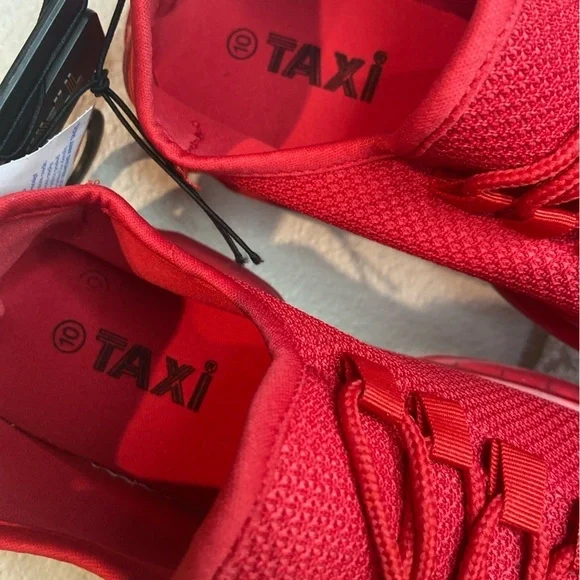 Taxi~NWT~Aries~Red~Breathable Mesh Textile~Lace-Up~Athletic Sneaker Shoe~Size 10 - Picture 3 of 13